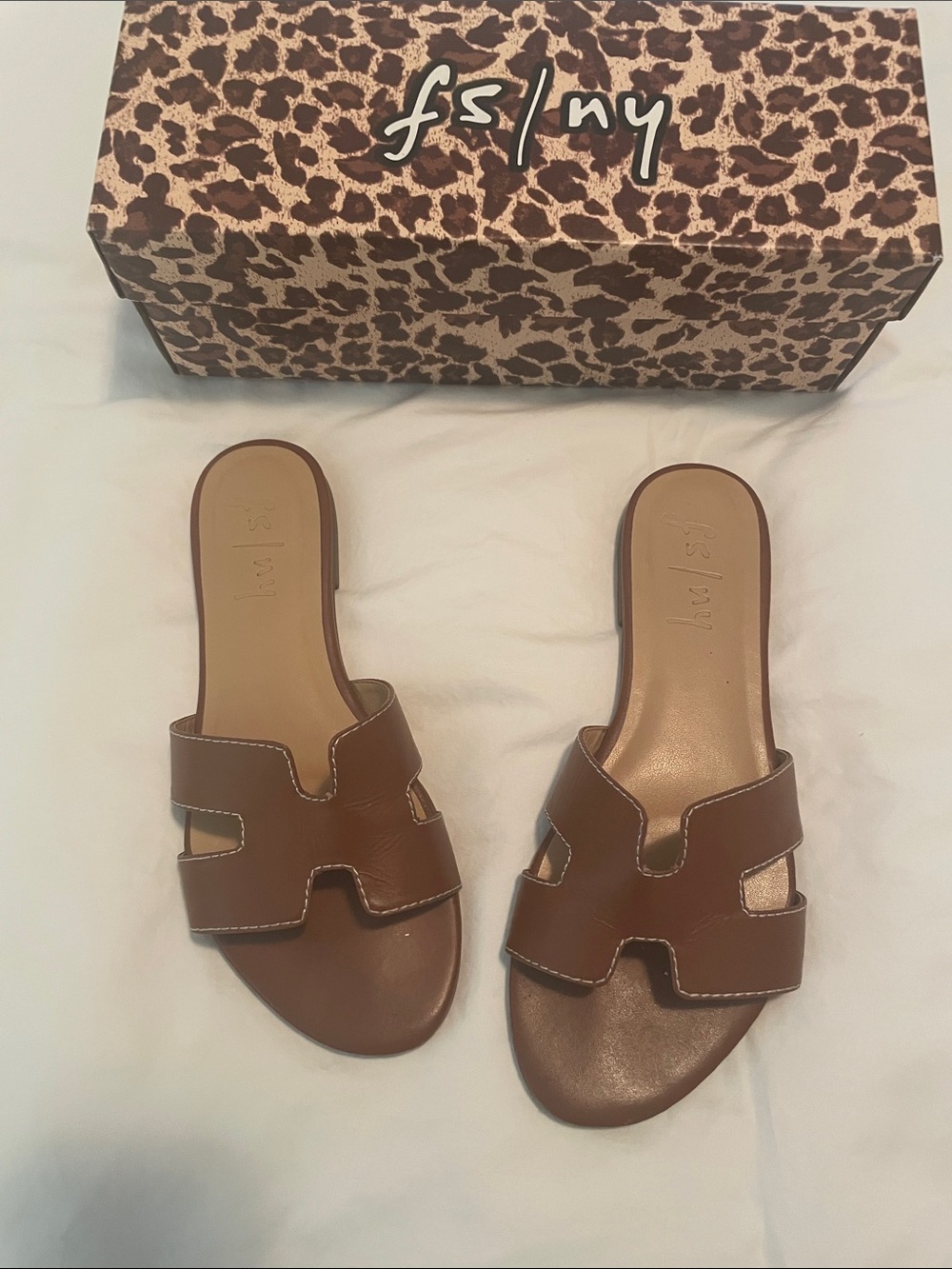 French Sole NY Alibi Leather Slide Sandals - Women Shoes